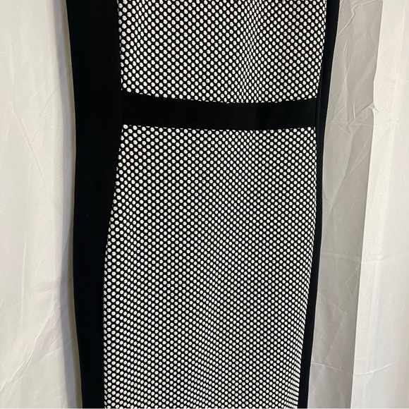 DONCASTER Women’s Black White Green Dot Sleeveless Sheath Pencil Dress Size 2 - Picture 5 of 12